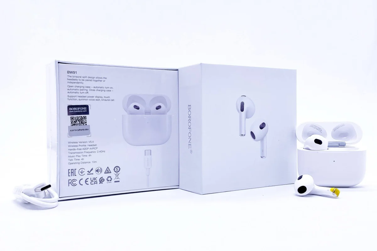 Airpods Borofone BW91 Беспроводные наушники Белый цвет