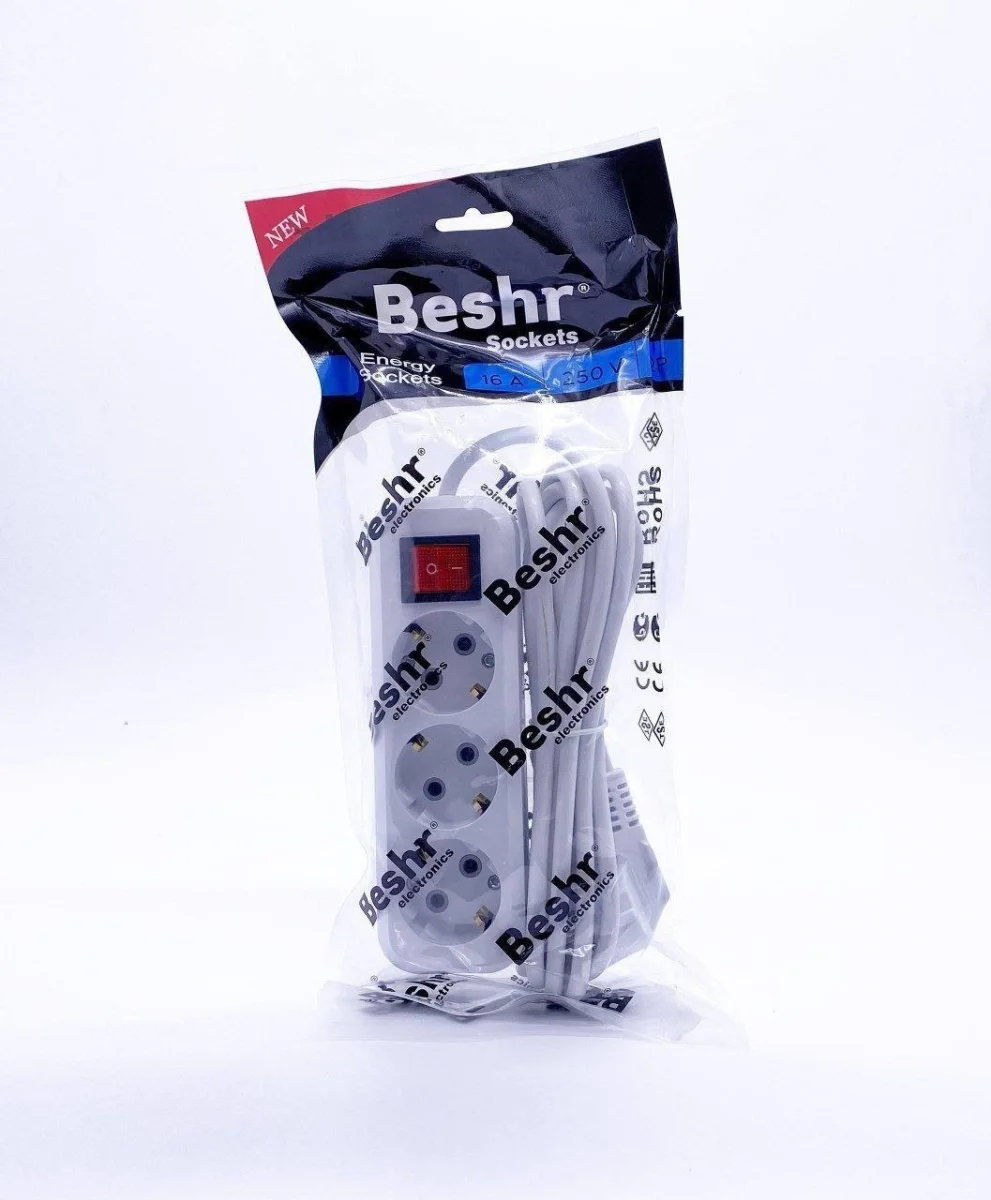Beshr 3-Pin 3M On/Off ZМ Пилот (Сетевой удлинитель)