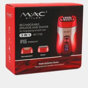 MAC Styler MC-7728 Женский беспроводной эпилятор-электробритва 3-в-1
